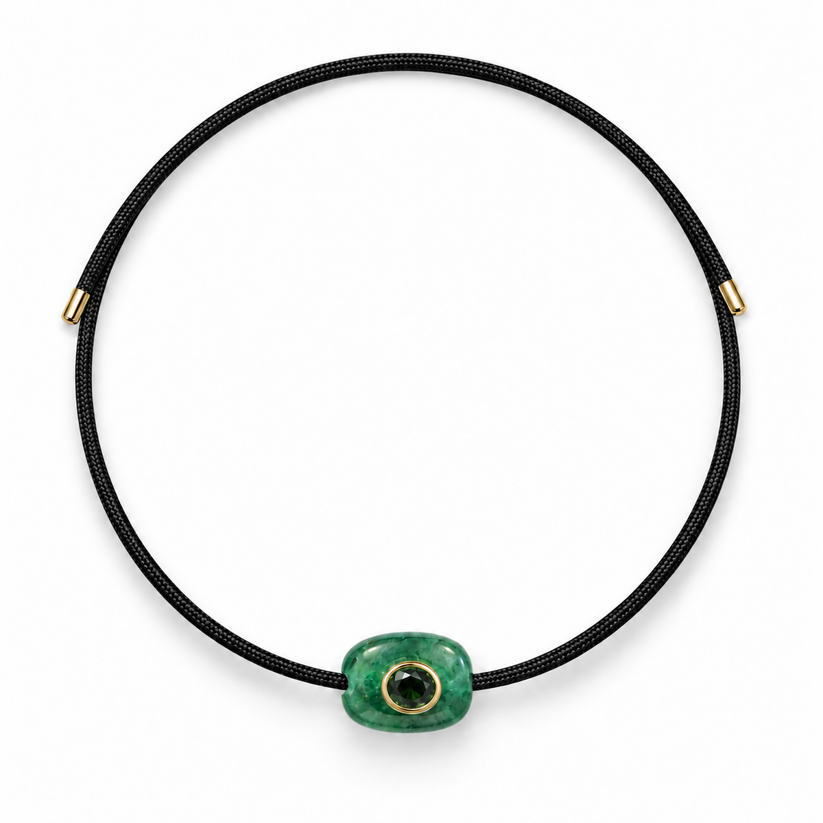 Black Cord Gemstone Magnetic Necklace