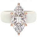 Marquise CZ White Silicone Ring