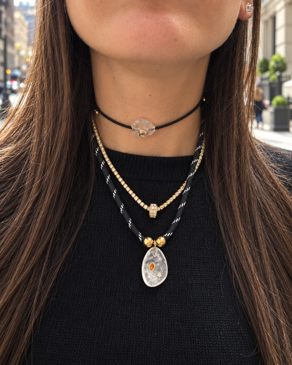 Baguette Barrel CZ Tennis Necklace