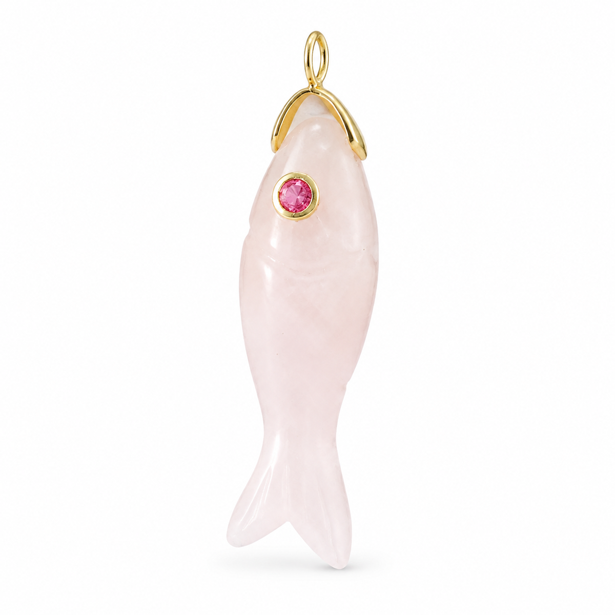 Rose Quartz Fish Pendant