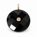 Faceted Black Onyx Round Gemstone Pendant