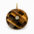 Faceted Tiger Eye Round Gemstone Pendant