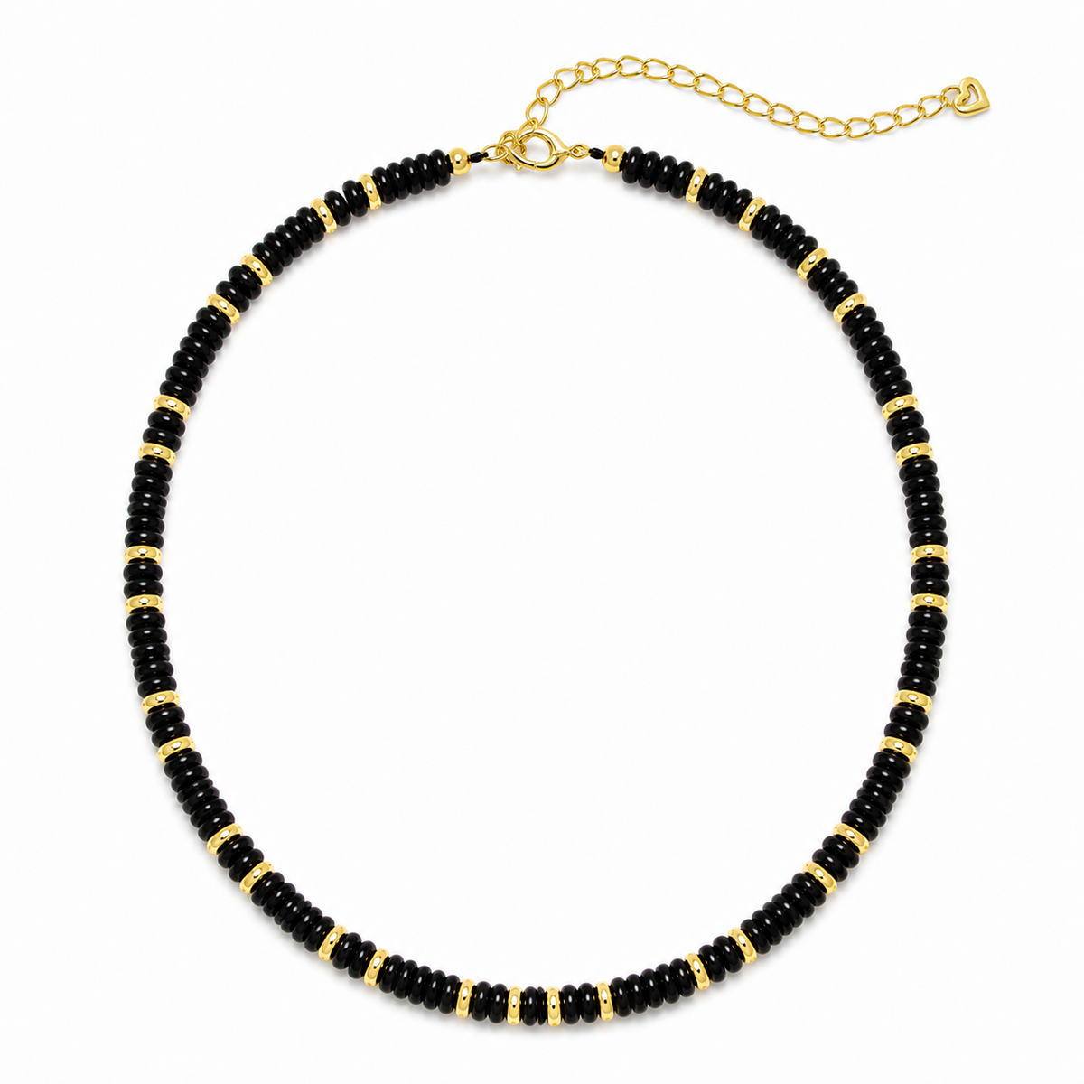 Black Onyx Heishi Beaded Necklace