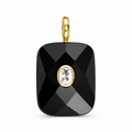 Faceted Black Onyx Rectangular Gemstone Pendant