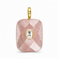 Faceted Strawberry Quartz Rectangular Gemstone Pendant