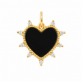 Black Heart CZ Pendant