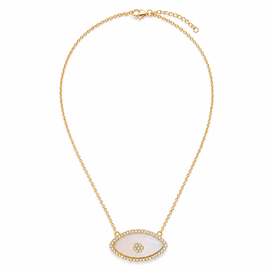 Mother-of-Pearl Evil Eye Necklace
