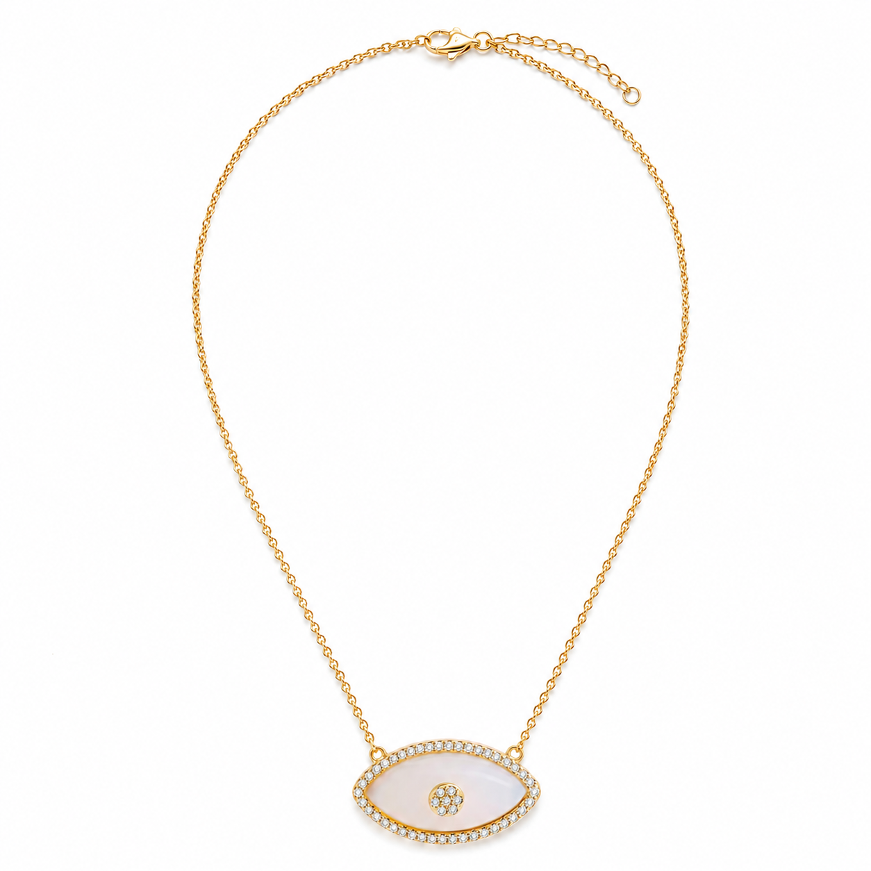 Mother-of-Pearl Evil Eye Necklace