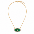 Green Malachite-Style Evil Eye Necklace