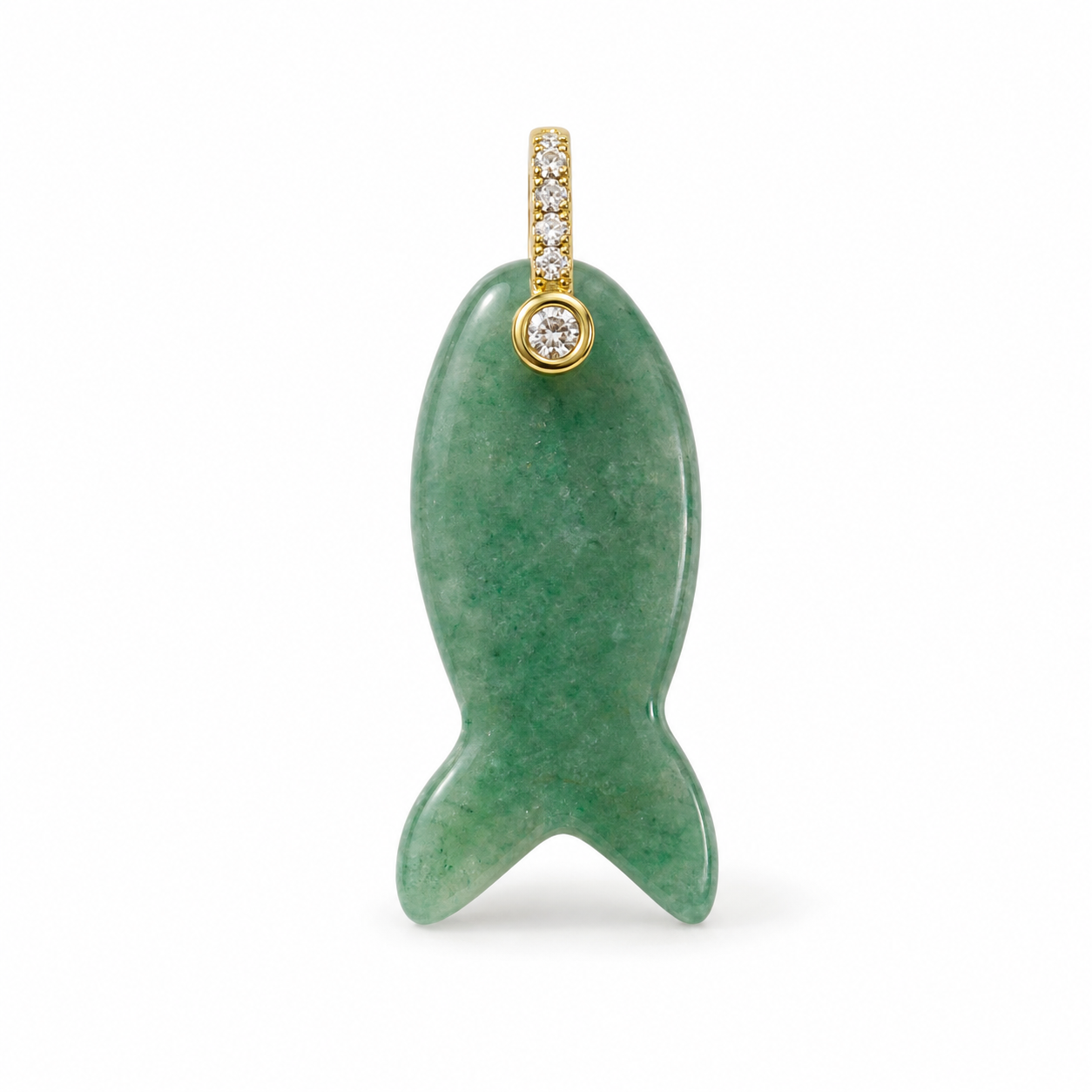 Green Aventurine Fish Pendant