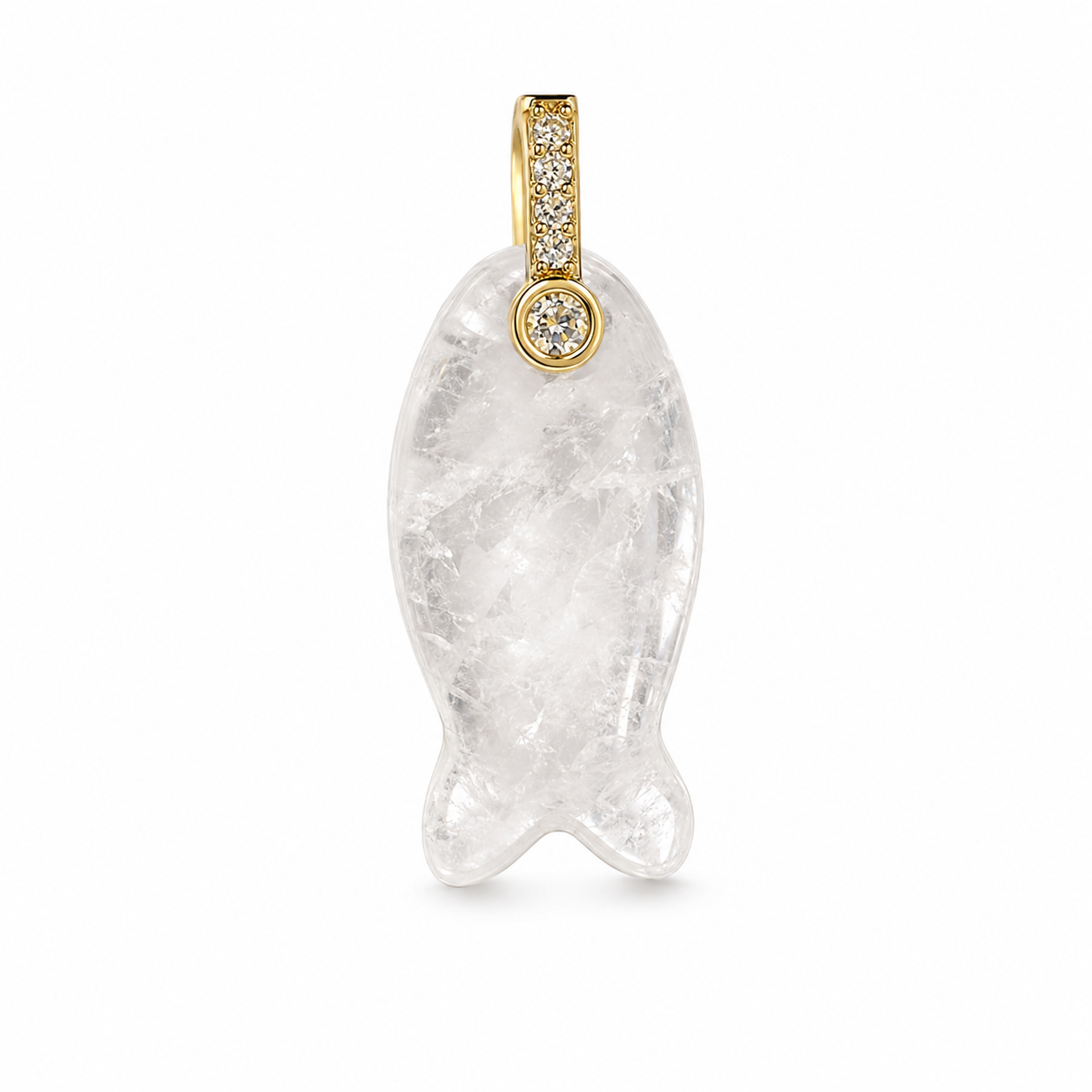 Clear Quartz Fish Pendant