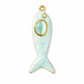 Pearlescent Aqua Fish Charm