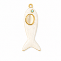 Pearlescent Ivory Fish Charm