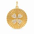 Gold Sunburst Clover Pendant