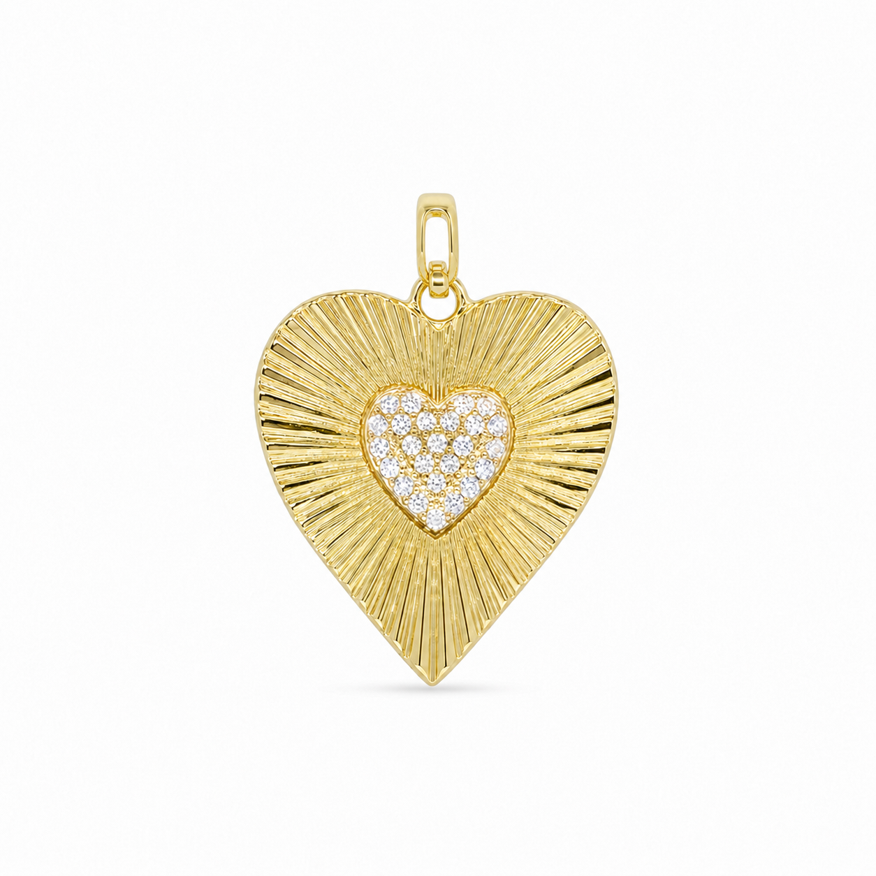 Sunburst Heart Charm