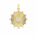 Sunburst Pavé Heart Charm