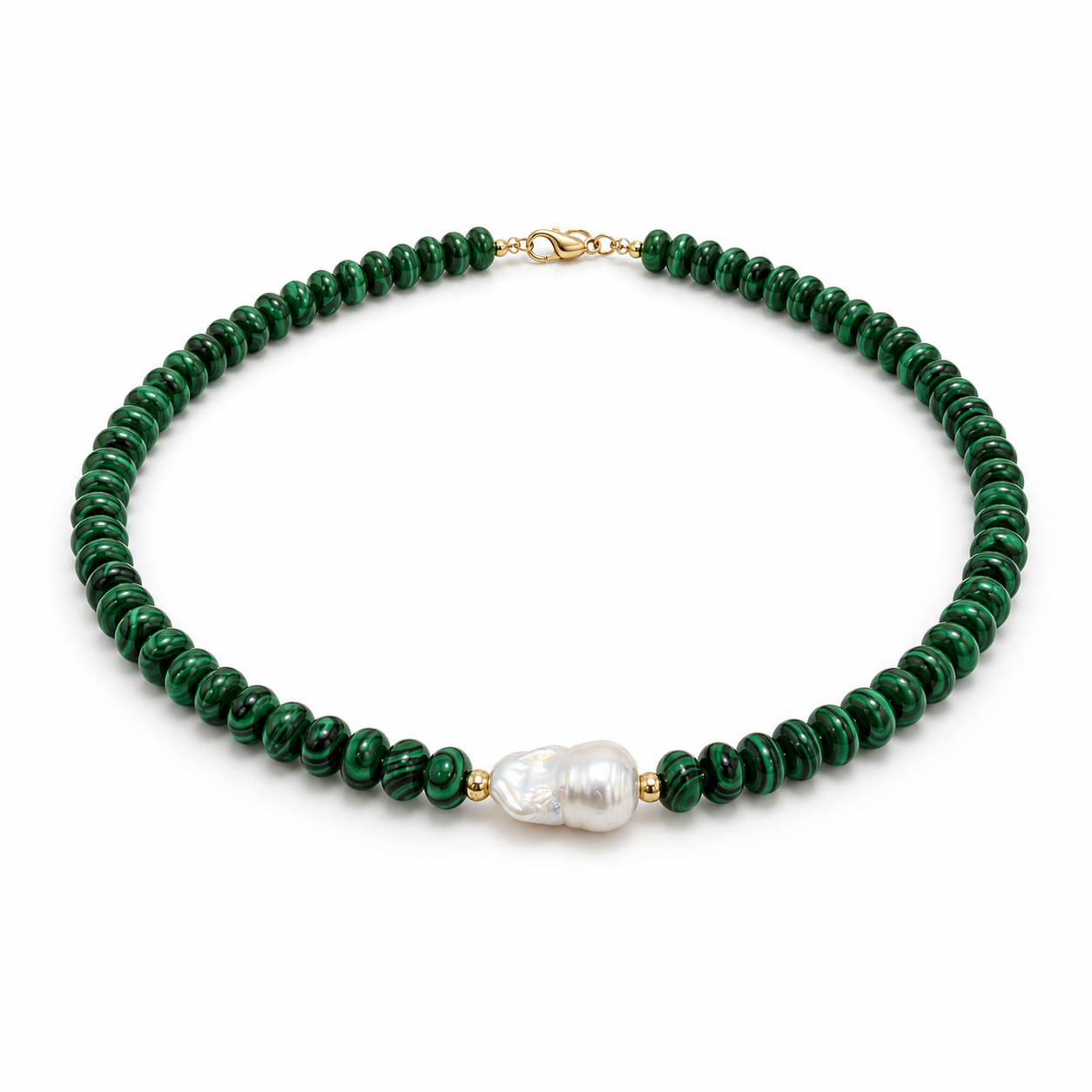 Malachite & Baroque Pearl Necklace