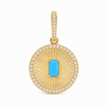 Turquoise Sunburst Pendant Charm