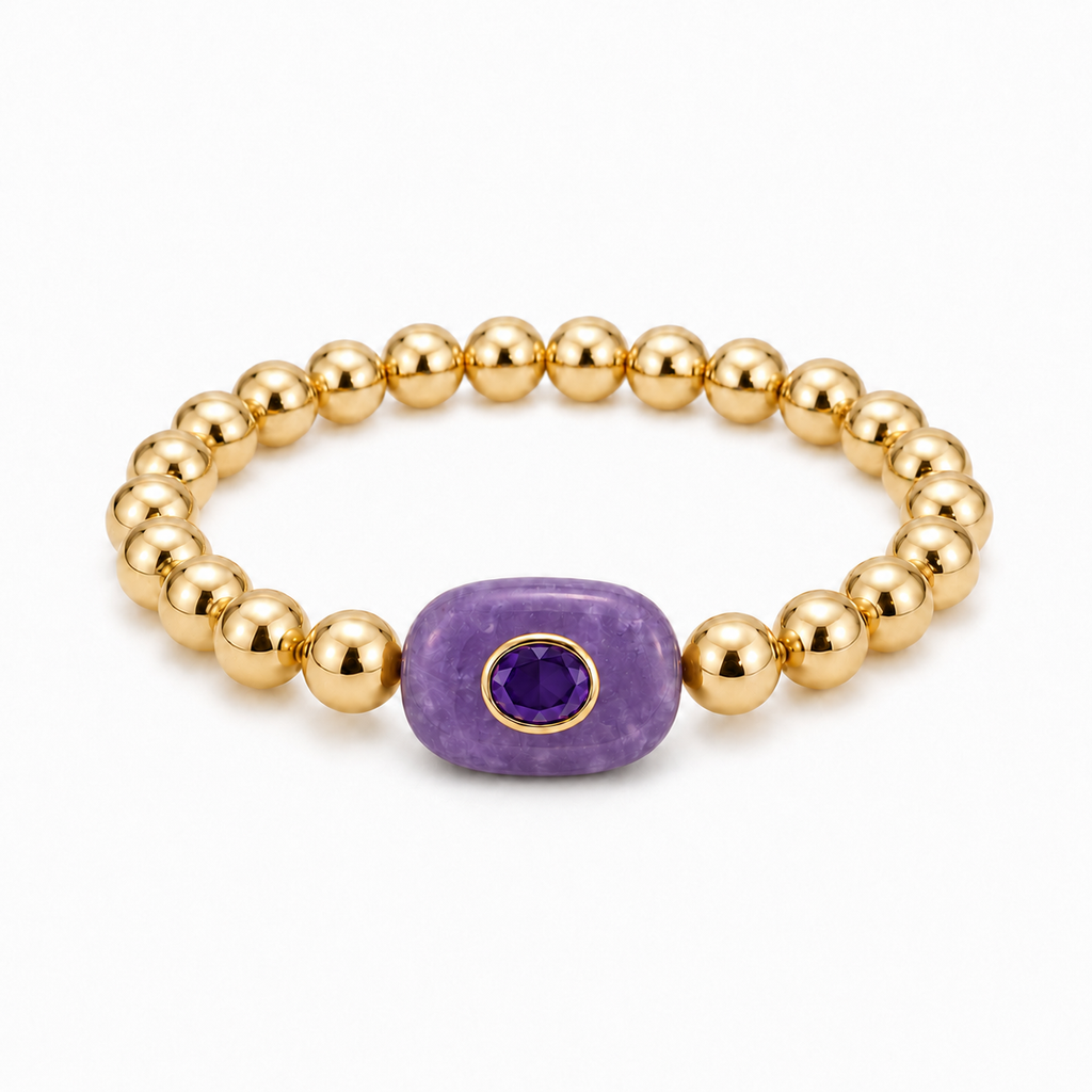 Amethyst Gemstone Beaded Bracelet