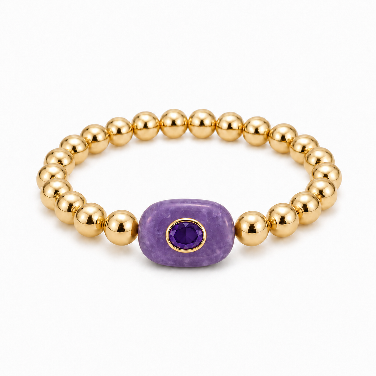 Amethyst Gemstone Beaded Bracelet