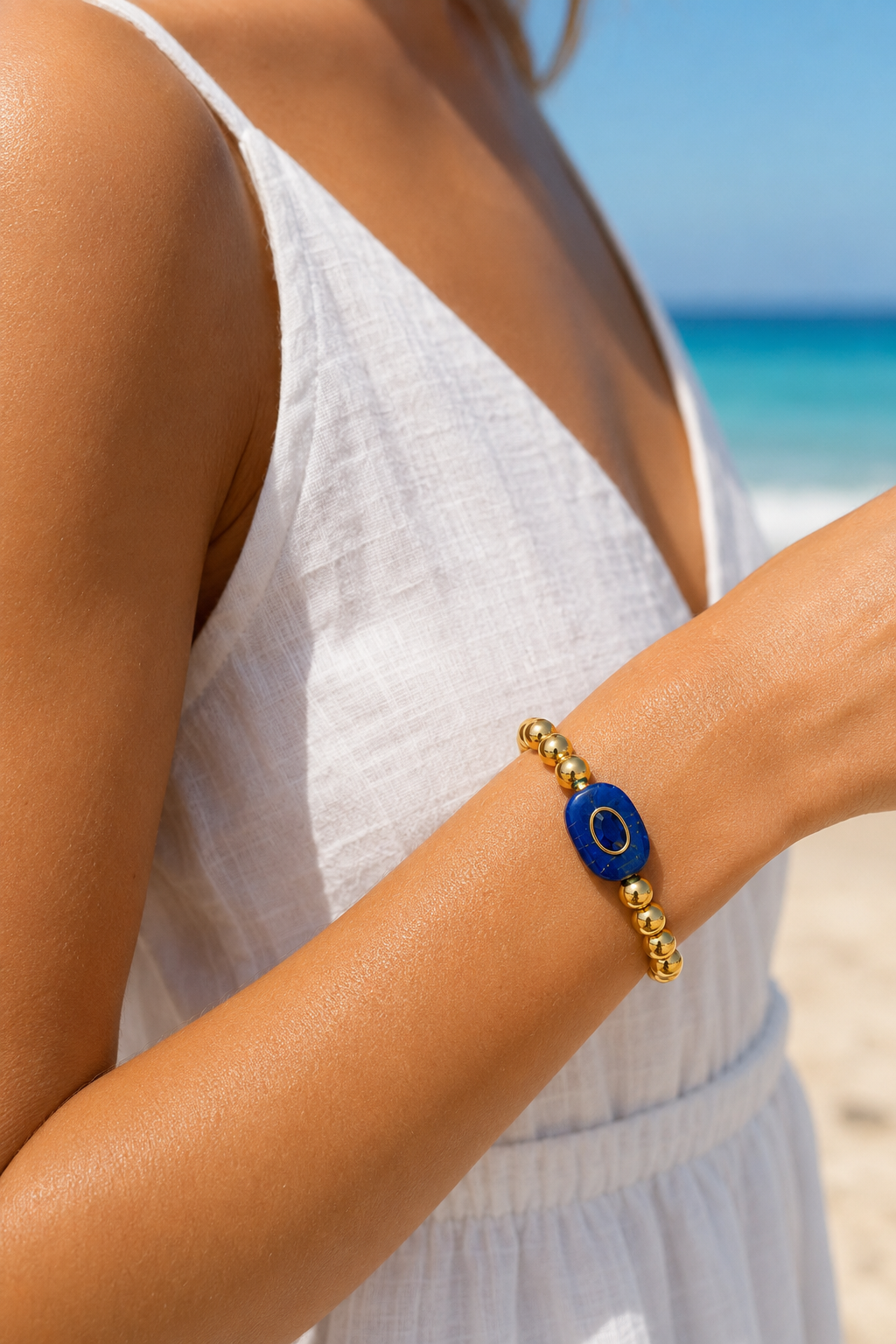 Lapis Gemstone Beaded Bracelet