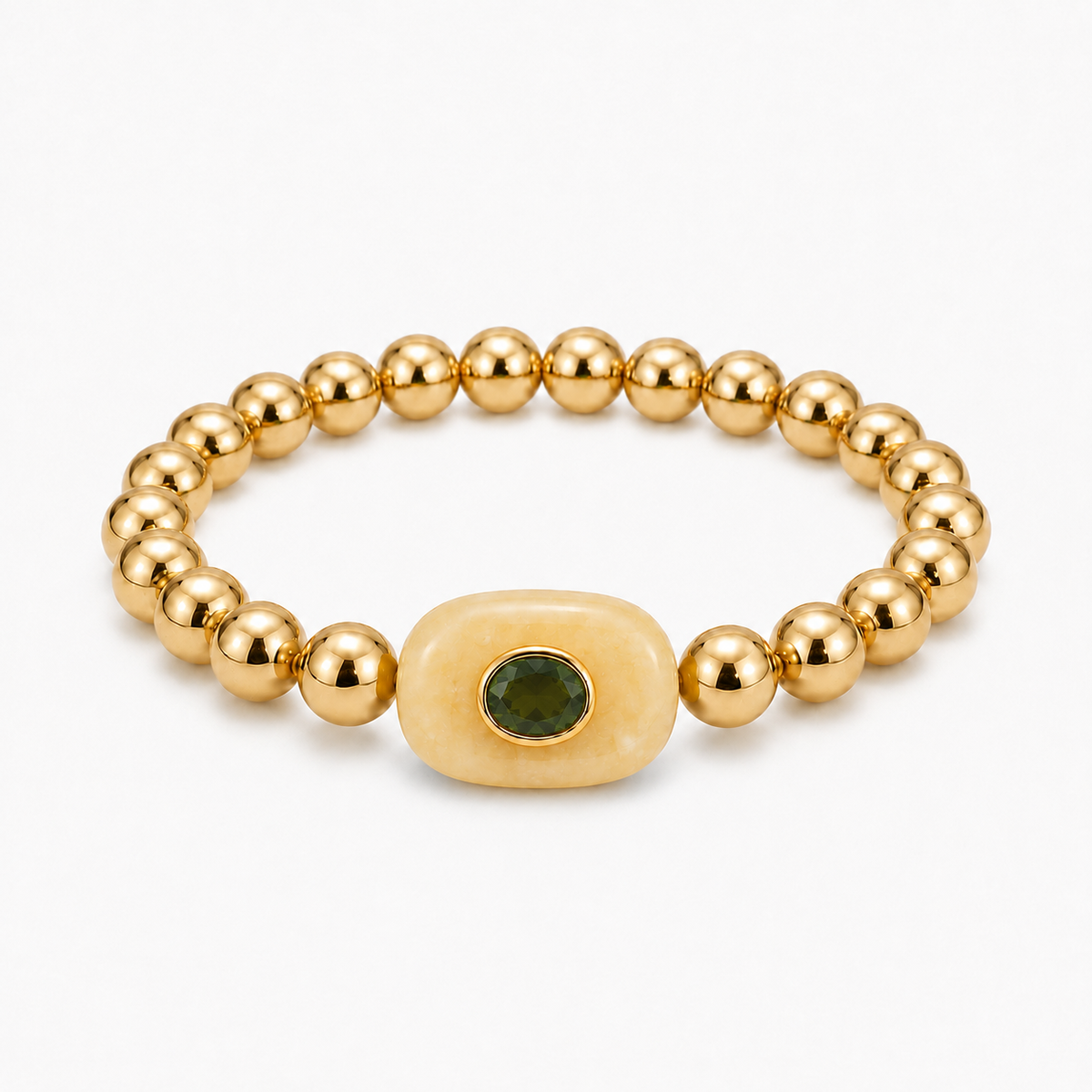 Ivory Gemstone Beaded Bracelet