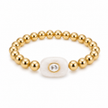 White Gemstone Beaded Bracelet