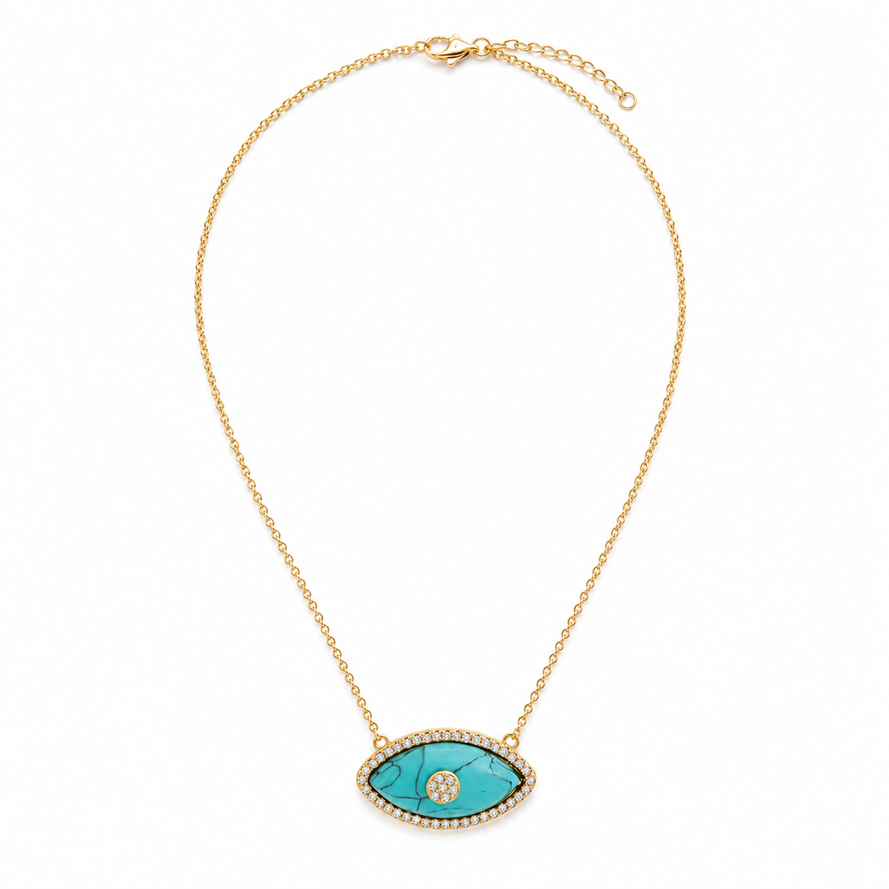 Turquoise Evil Eye Pendant Necklace