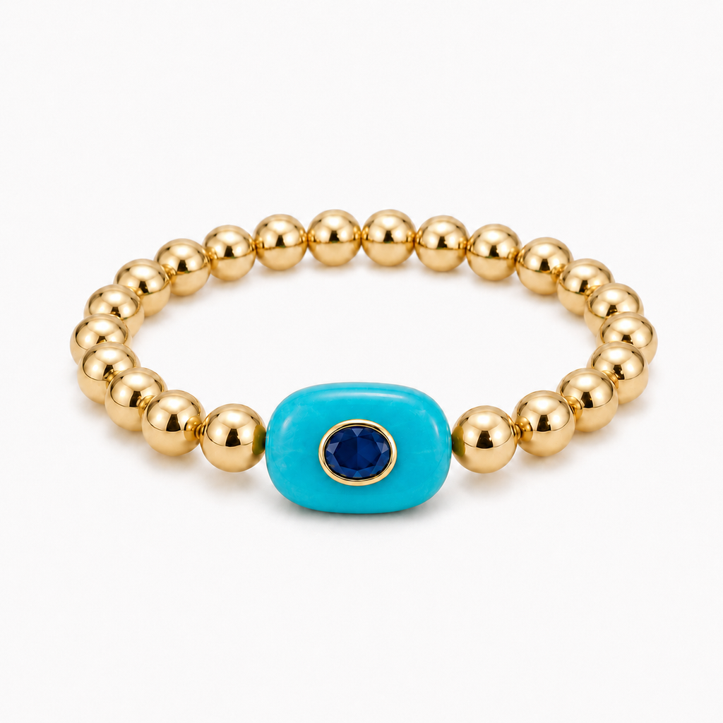 Turquoise & Sapphire Gemstone Bracelet