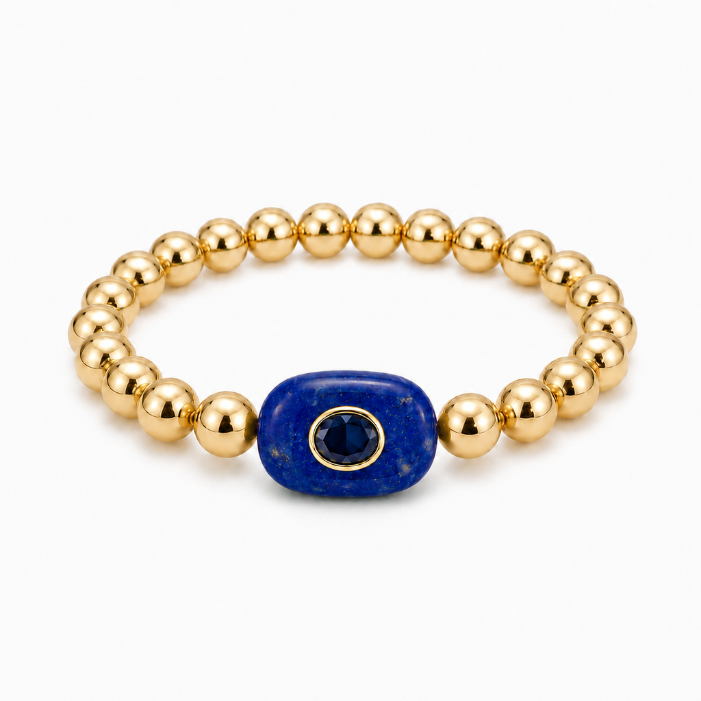 Lapis Gemstone Beaded Bracelet