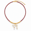 Mother of Pearl Chai Beaded Necklace
