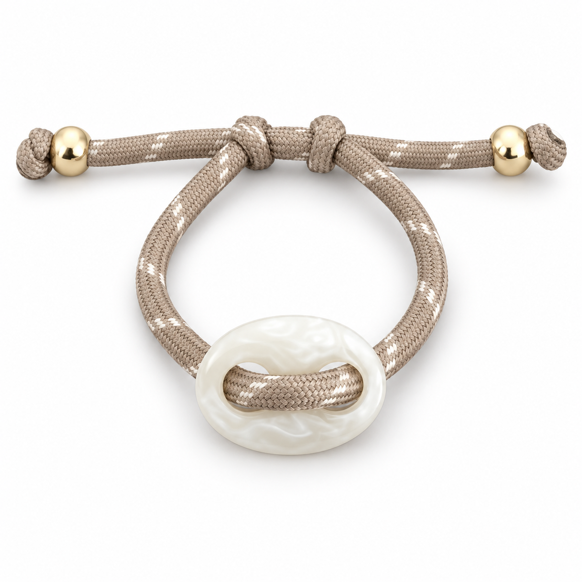 Pearl Marbled Link Cord Bracelet