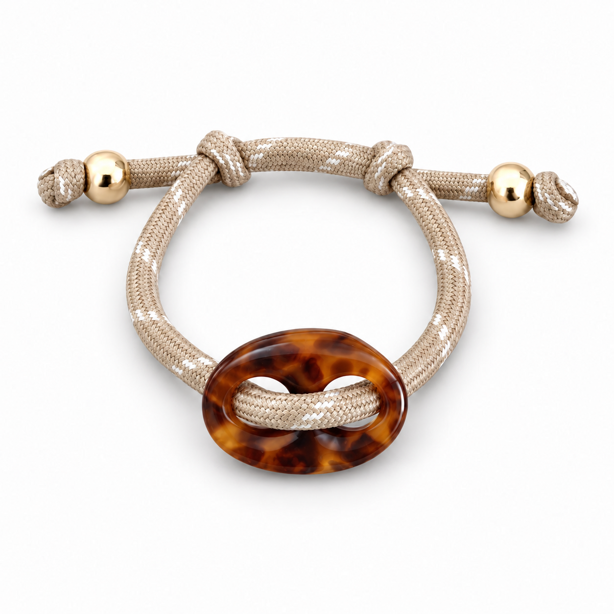 Tortoise Marbled Link Cord Bracelet
