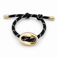 Black & Gold Oval Link Cord Bracelet