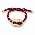 Burgundy & Gold Oval Link Cord Bracelet