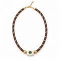 Teal Gemstone Paracord Necklace
