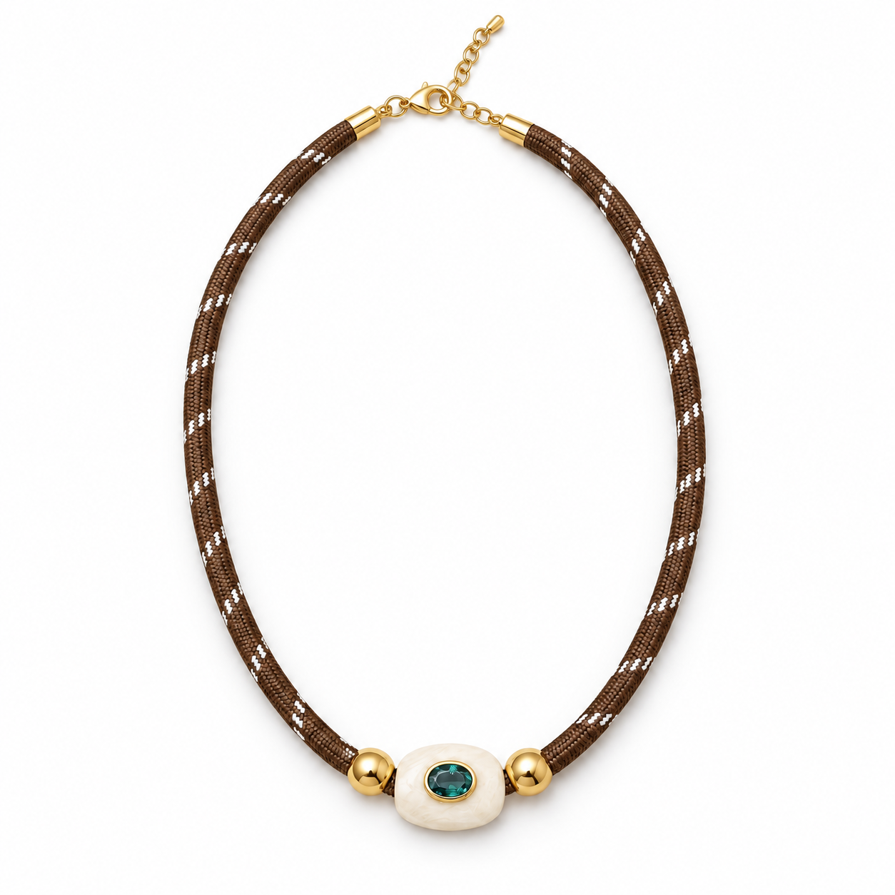 Teal Gemstone Paracord Necklace