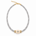 Heather Gray Paracord Crystal Necklace