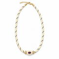 Ivory Paracord Amethyst Necklace