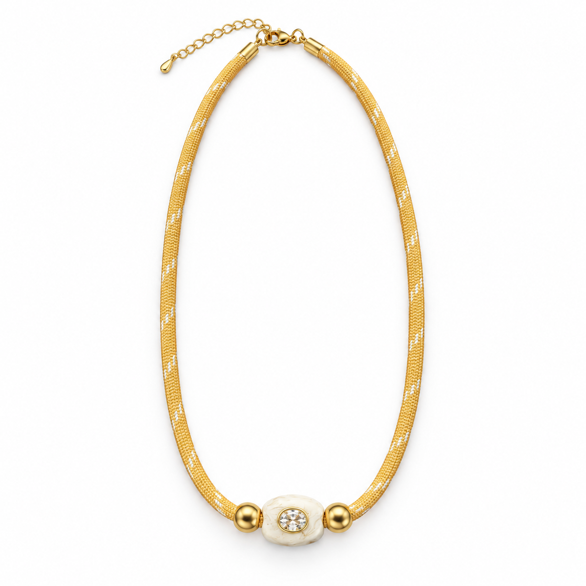 Golden Paracord Crystal Necklace