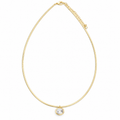 Gold Herringbone Crystal Pendant Necklace