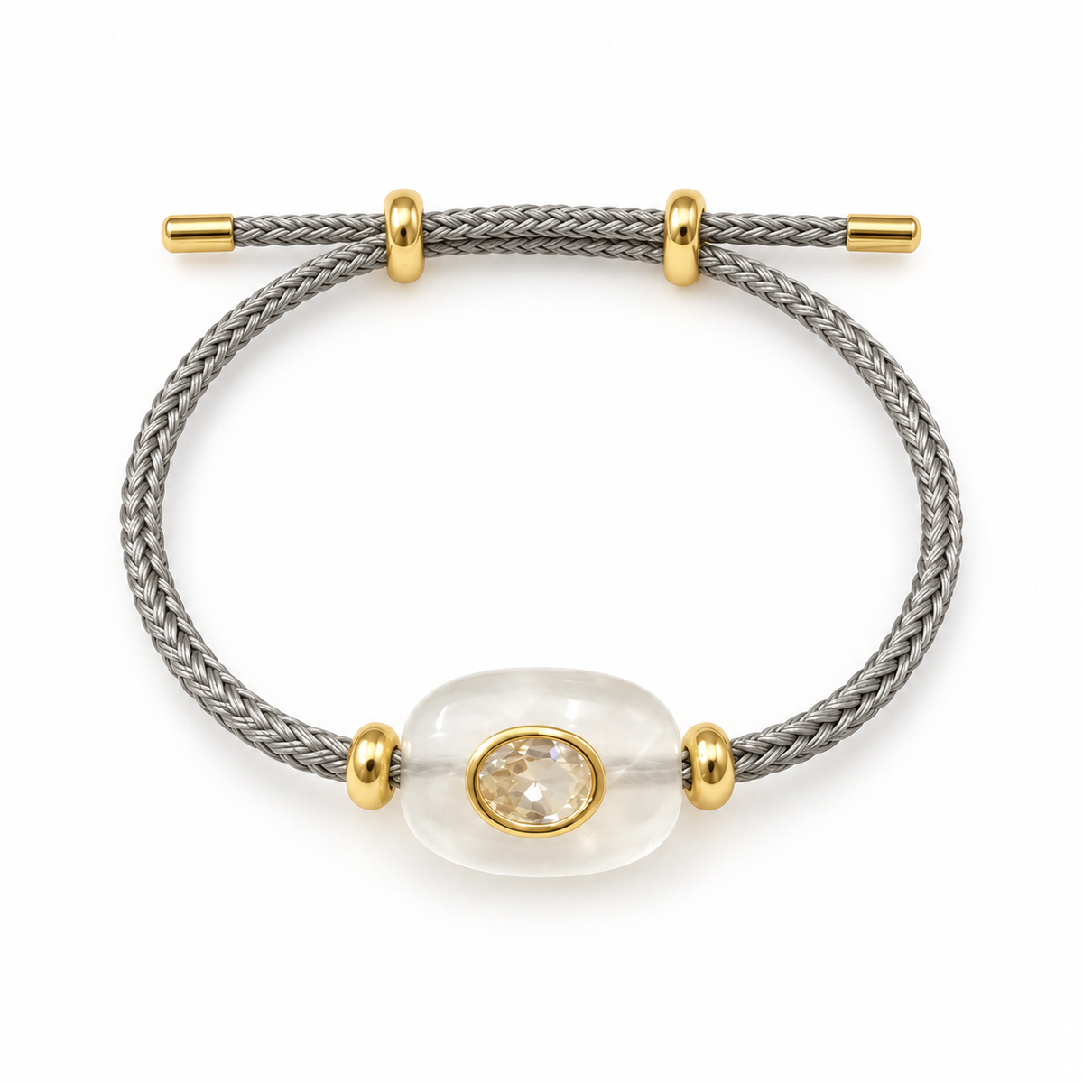Clear Quartz & Crystal Gemstone Bracelet