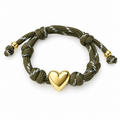 Army Gold Heart Knotted Paracord Bracelet