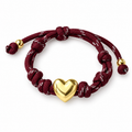 Burgundy Gold Heart Knotted Paracord Bracelet