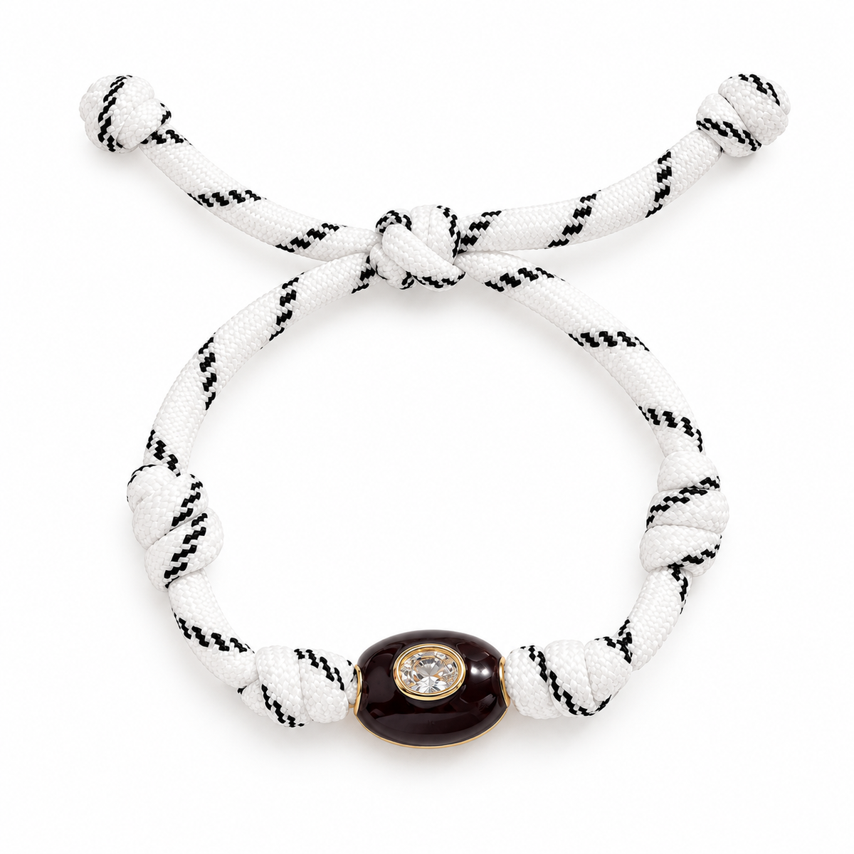White Paracord Crystal Bracelet