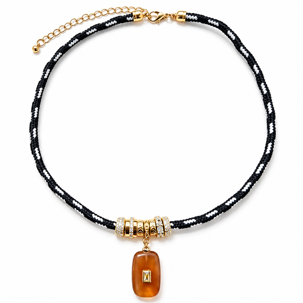 Amber Gemstone Paracord Necklace