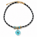 Aqua Gem Paracord Pendant Necklace