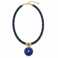 Lapis Disc Paracord Pendant Necklace