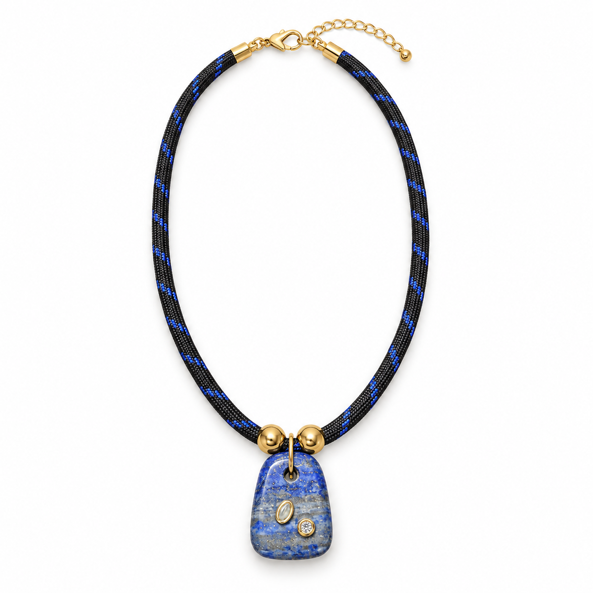 Lapis Gemstone Paracord Pendant Necklace