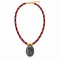 Wine Paracord Black Onyx Gemstone Pendant Necklace